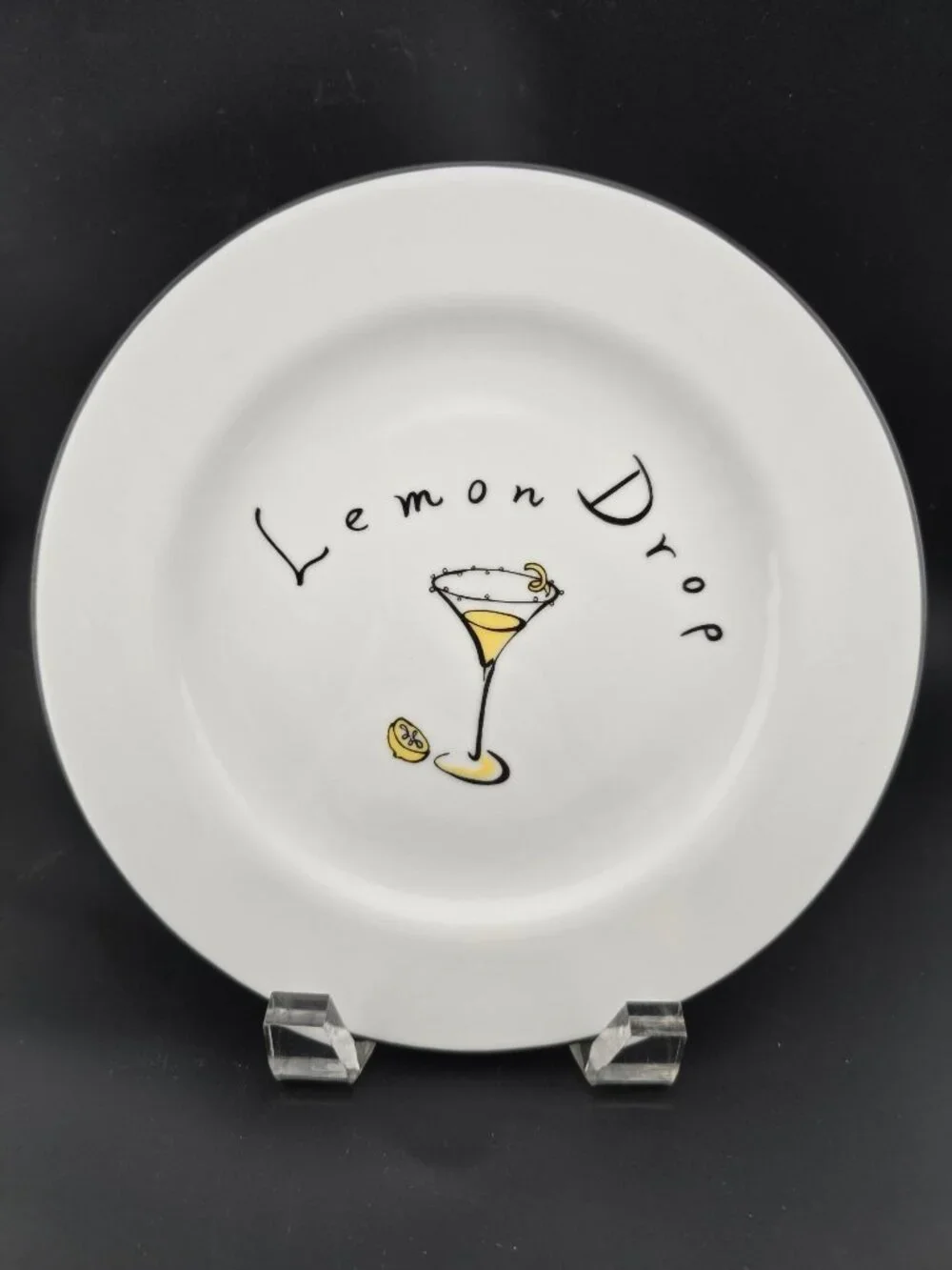 Pottery Barn Set Of 4 Martini Collection Cocktail Plates 7.5